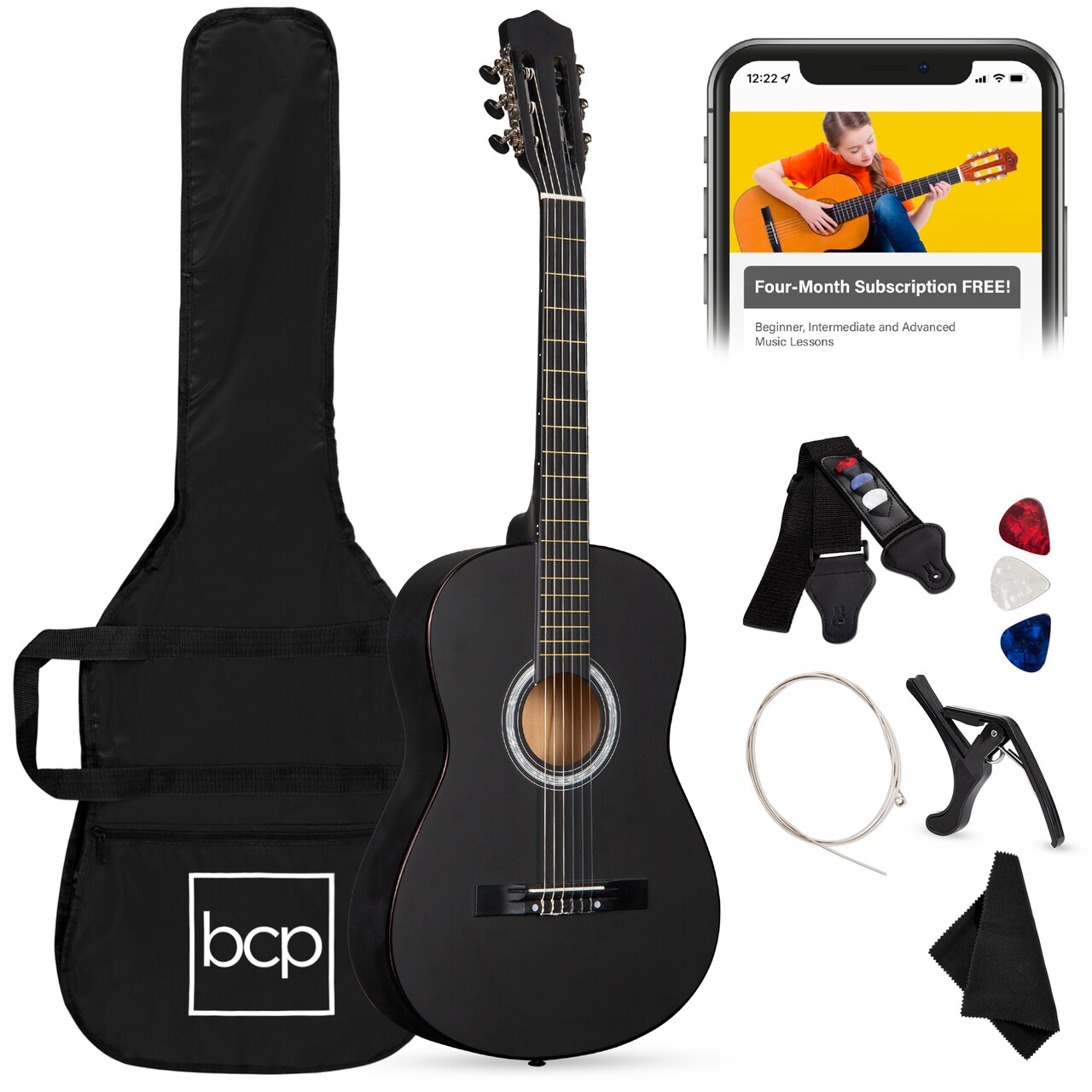 Best Choice Products 38in Beginner Acoustic Guitar Starter Kit w/ Gig Bag, Strap, Strings